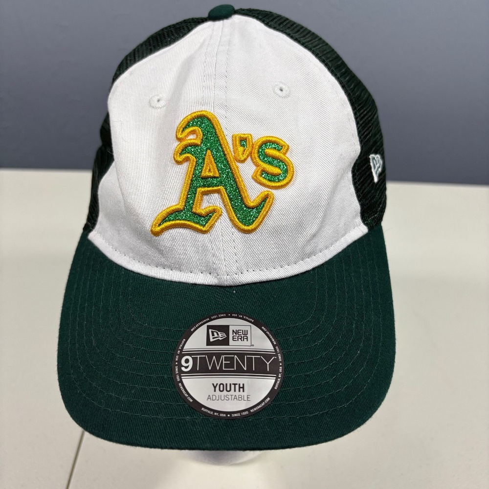 OAKLAND A's Stitched Youth Trucker Style Glitter Logo Baseball Hat Cap MLB